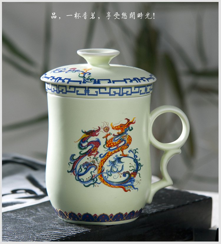 自贡陶瓷三件杯福龙3号